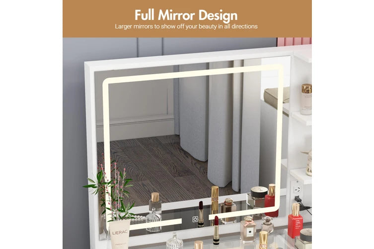 Zeda LED Glass Vanity Table