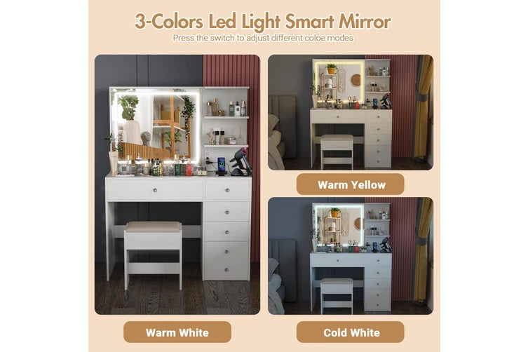 Zeda LED Glass Vanity Table