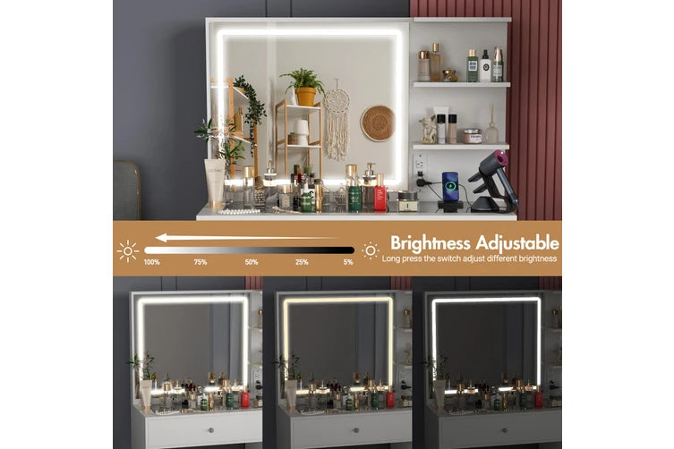 Zeda LED Glass Vanity Table
