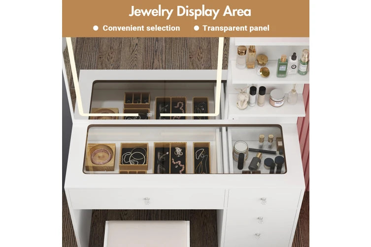 Zeda LED Glass Vanity Table