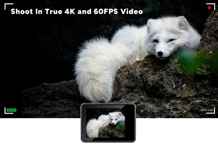 Zeda 4K Dual-Screen Action Camera with case