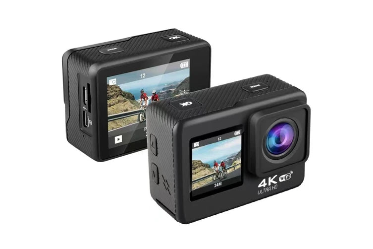 Zeda 4K Dual-Screen Action Camera with case