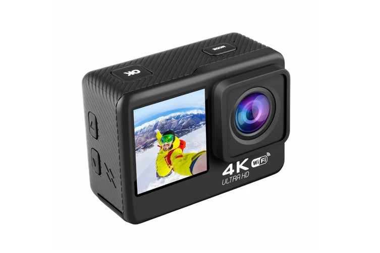 Zeda 4K Dual-Screen Action Camera with case