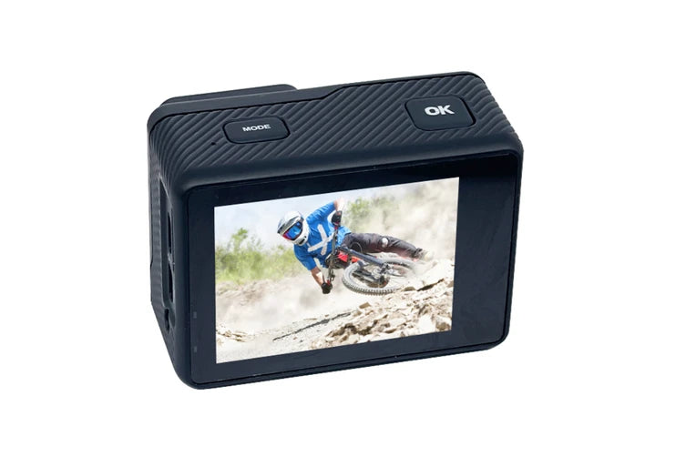 Zeda 4K Dual-Screen Action Camera with case