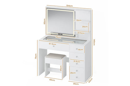 Zeda LED Glass Vanity Table