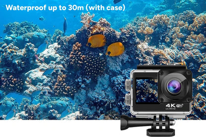 Zeda 4K Dual-Screen Action Camera with case
